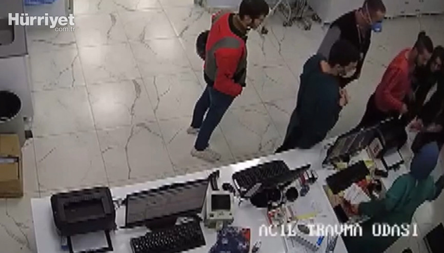 Kadın doktorun darp edilmesi kamerada