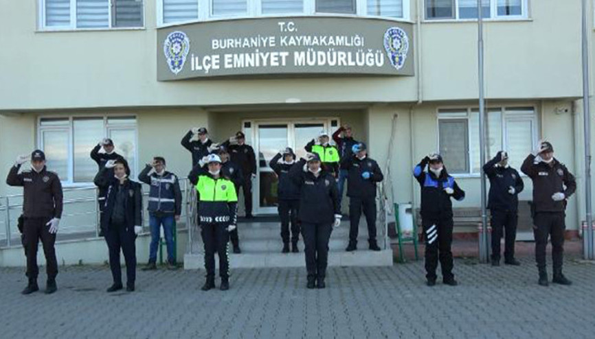 Burhaniyede emniyetten işaret diliyle evde kal klibi