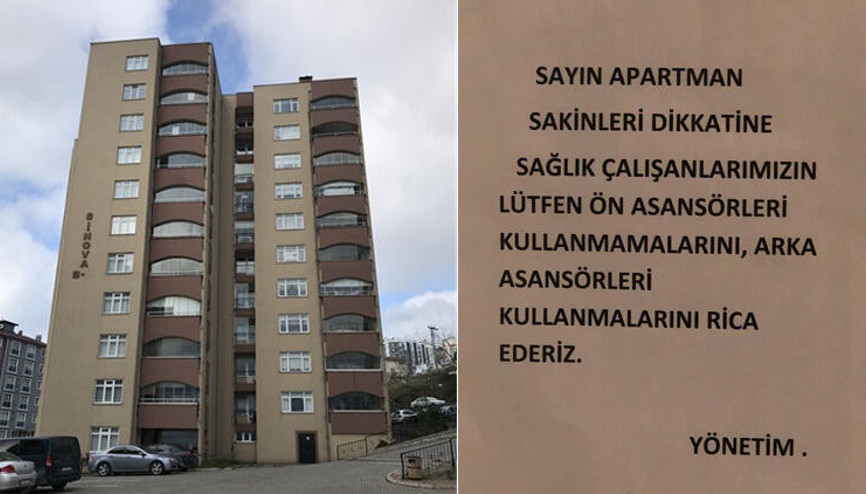 Sağlıkçılar için tepki çeken yazı asılan sitenin yöneticisi: Yanlış anlaşıldı, özür dileriz Sağlıkçılar için tepki çeken yazı asılan sitenin yöneticisi: Yanlış anlaşıldı, özür dileriz