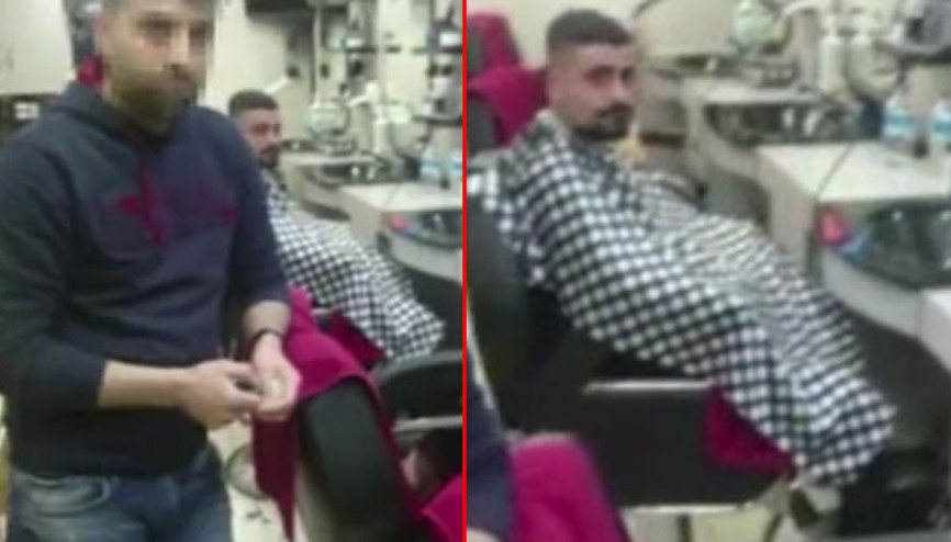 Polis geldi tıraş yarım kaldı