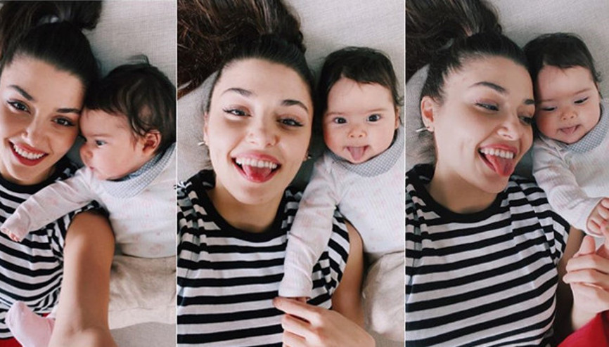 Hande Erçel: Mavi dil çıkarmayı öğrendi