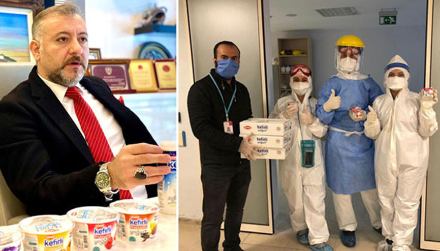 Sağlık çalışanlarına bağışıklığı güçlendirici 300 bin kefir dağıttılar Sağlık çalışanlarına bağışıklığı güçlendirici 300 bin kefir dağıttılar