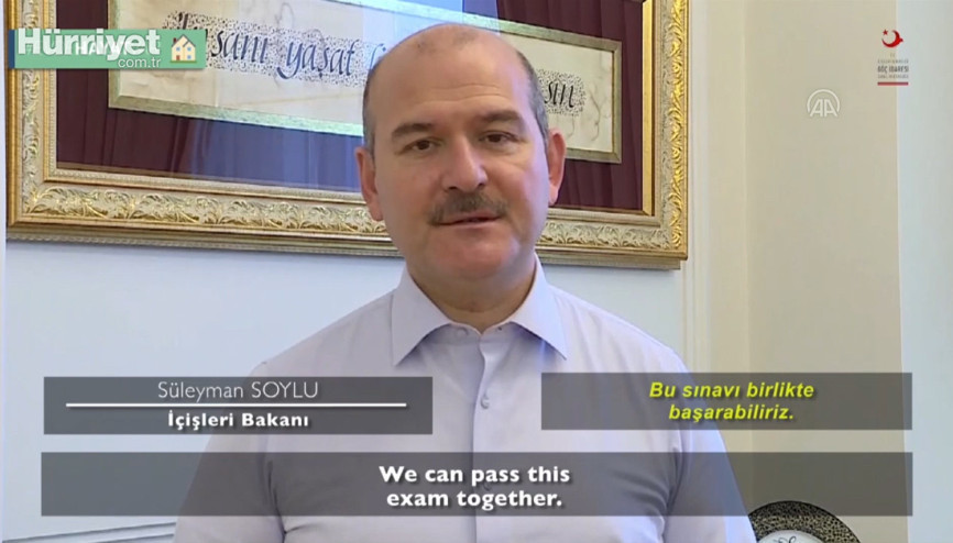 İçişleri Bakanı Soyludan videolu evde kal çağrısı