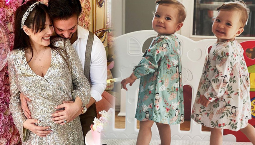 Pelin Akil ile Anıl Altanın ikizleri Alin ve Lina 1 yaşında
