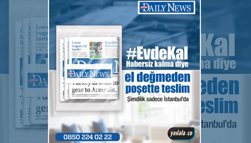 Hürriyet Daily News el değmeden poşette teslim, kapınızda