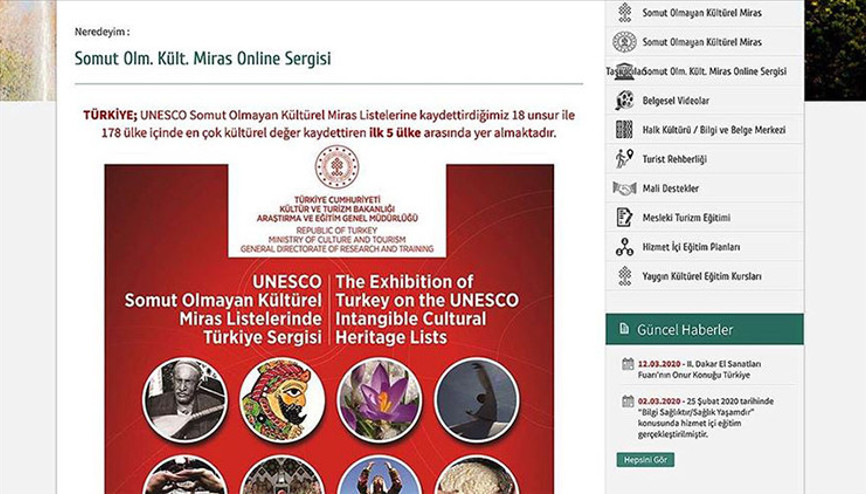 Somut olmayan kültürel miras online sergisi
