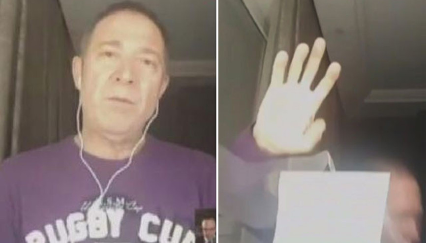 Sümer Ezgü, canlı yayında tabureden düştü