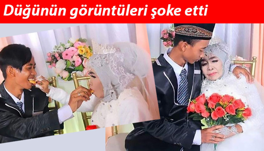 Endonezyada 65 yaşında bir kadın, evlat edindiği 24 yaşındaki genç ile evlendi