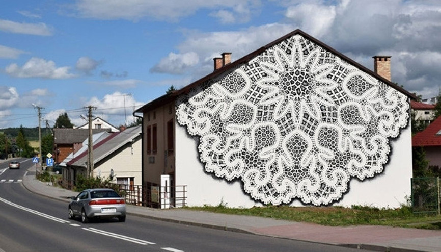 Dantel artık sokak sanatının gözdesi