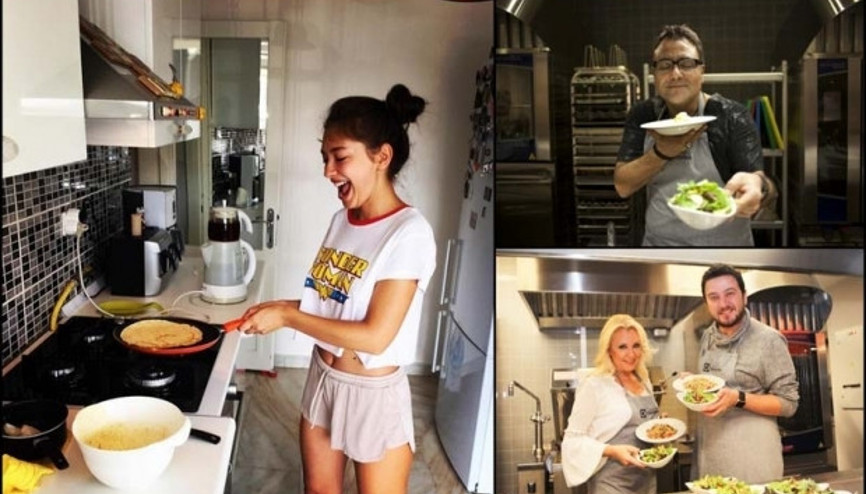 Mutfakta da becerikliler İşte, yemek yapan ünlüler...