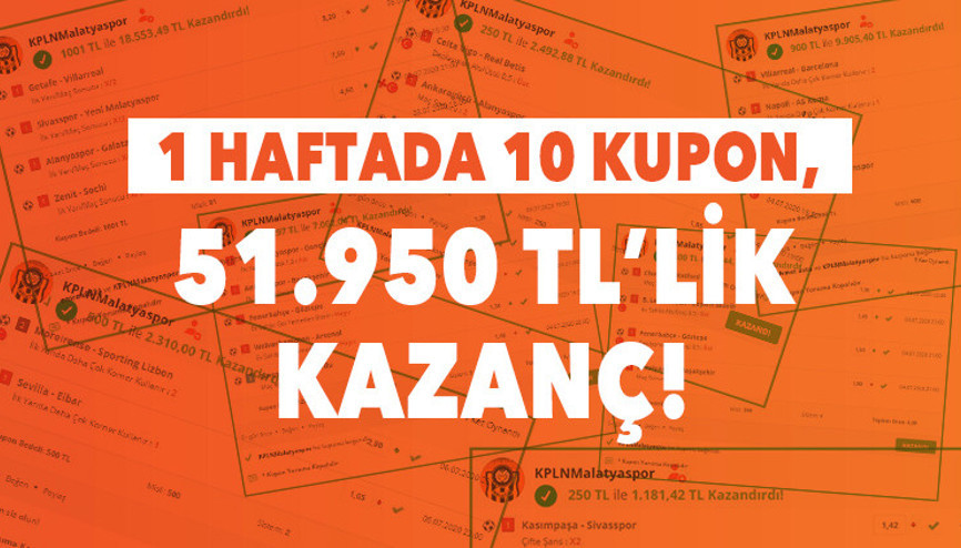 1 haftada 10 iddaa kuponu tutturdu, 51.950 TL kazandı Yeni kuponu burada...