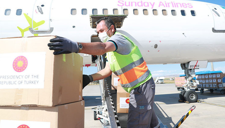 Türkiyeden Kazakistana tıbbi malzeme yardımı