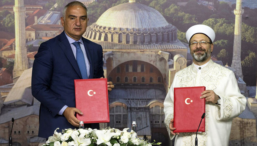 Son dakika haberler... Tarihi gün Ayasofya Camii protokolü imzalandı