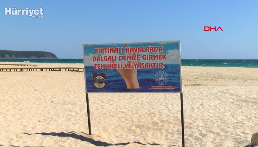 Kıyıköyde, can güvenliği gerekçesiyle denize girmek yasaklandı