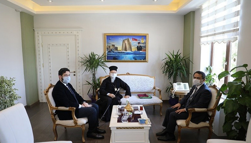 Fener Rum Patriği Bartholomeostan Çanakkale Valisi Aktaş’a ziyaret