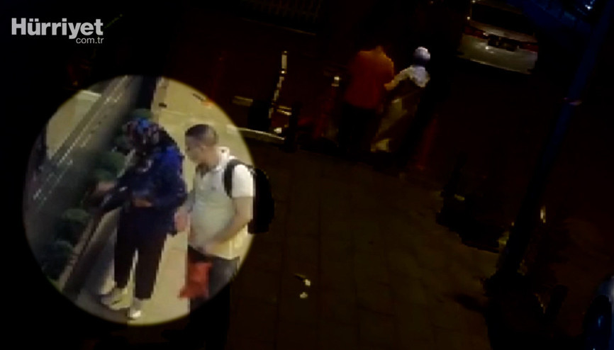 Bayrampaşada saksıdaki fesleğeni çalan kadın kamerada