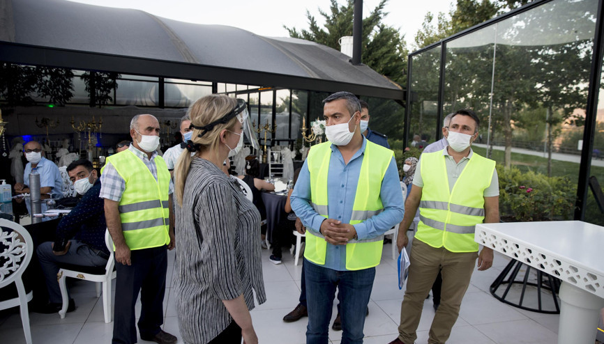 Düğün salonları kontrol edildi