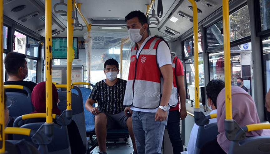 Avcılarda toplu taşımaya maske denetimi