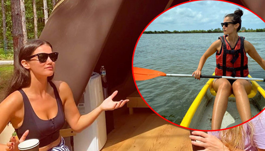 5 yıldızlı otel yerine kampa gitti Ünlü oyuncu tatilde