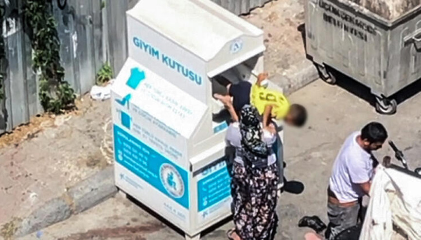 Yardım kutusundan kıyafetleri böyle aldılar