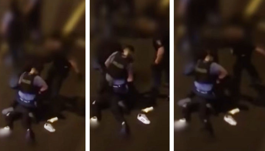 Alman polisi durmuyor.. Bu kez yerde tekmeledi