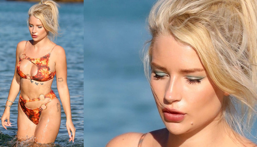 Denize bile makyajsız girmedi