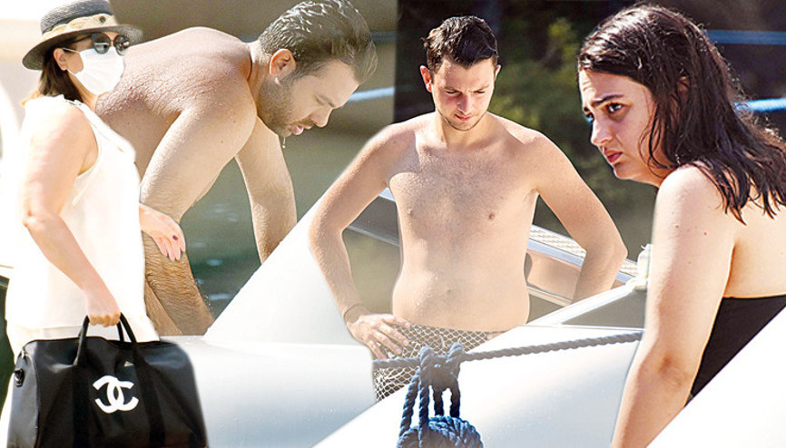 Sibel Can çocukları Engincan, Melisa ve Emir ile tekne tatilinde