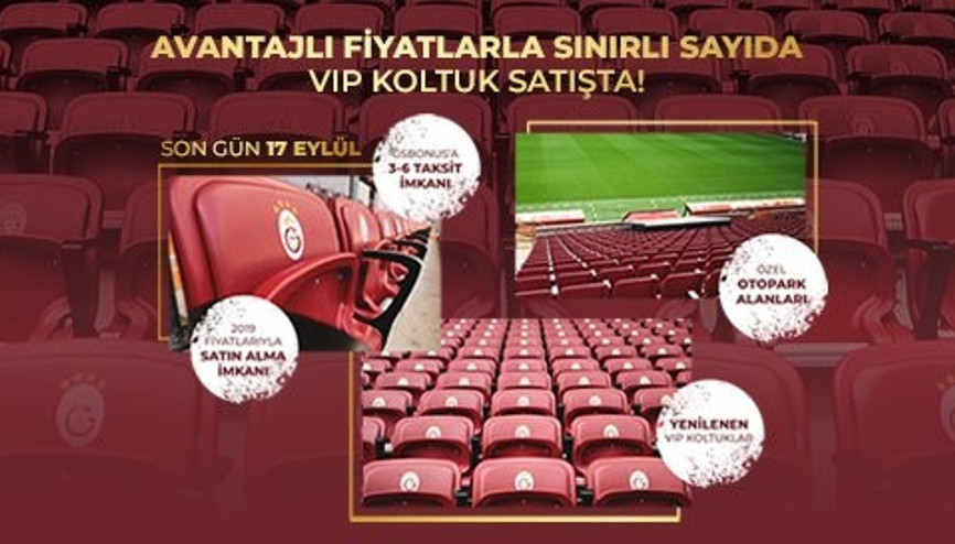 Galatasarayda 2020-21 sezonu için VIP koltuk satışı başladı