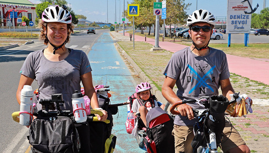 5 yaşındaki Masal ve ailesi, bisikletle Türkiye turunda