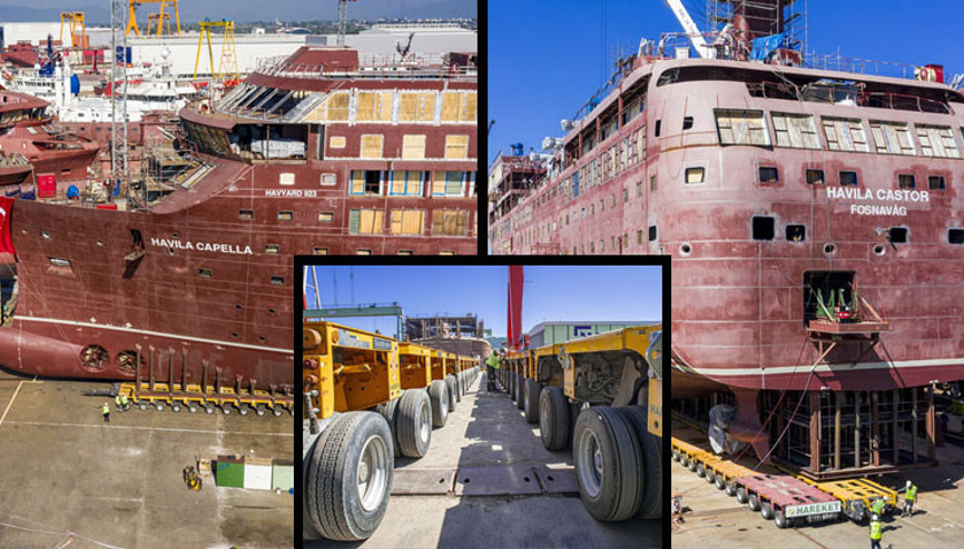 2 dev gemi 1600 lastik üzerinde denize taşındı