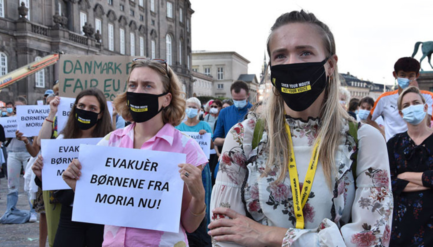 Danimarka’da da Moria’daki sığınmacılar için gösteri yapıldı