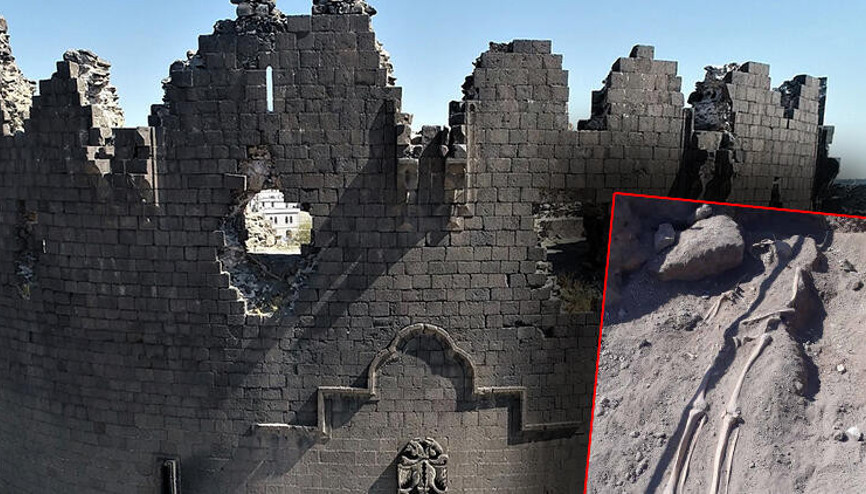 Diyarbakır surlarında Orta Çağa ait insan iskeletleri bulundu