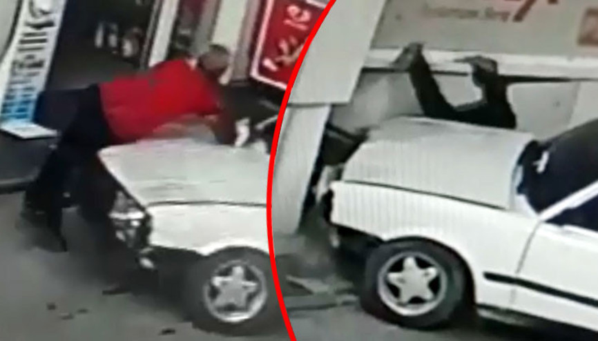 Son dakika haberler... Akılalmaz olay Tartıştığı istasyon görevlisine otomobiliyle çarptı