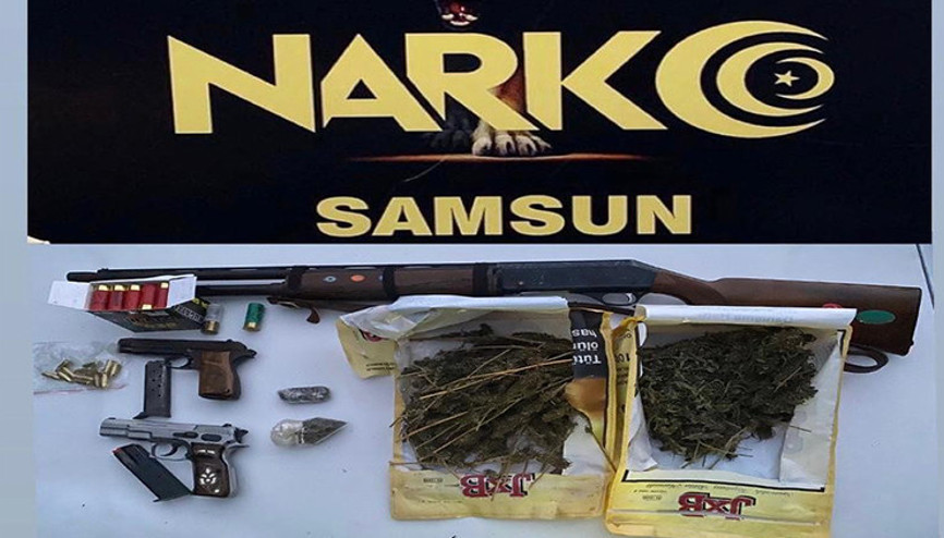 Narkotik uygulamasında silah ve uyuşturucu ele geçti