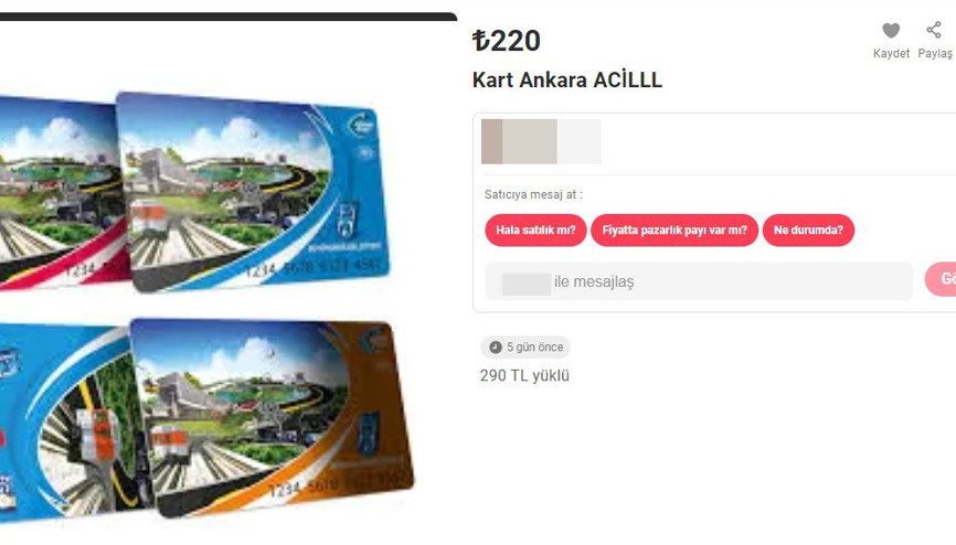 İnternette Ankarakart pazarı