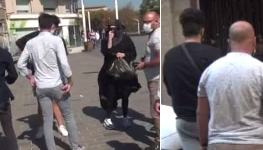 Taksim’de çarşaflı erkek paniği Kıskıvrak yakalandılar