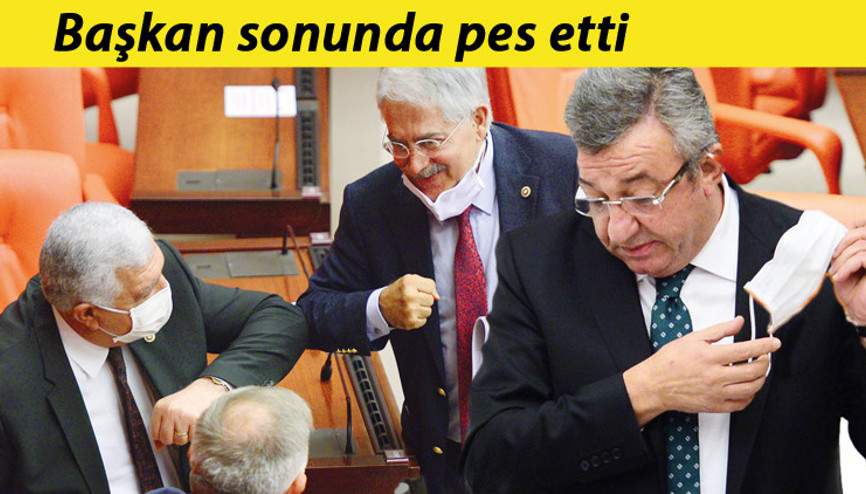 Vekillerin maskeyle imtihanı... Kürsüde dayanılmıyor başkanım