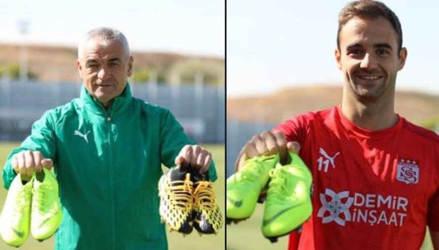 Sivassporda Rıza Çalımbay ve futbolcular, DMD hastalığına dikkat çekti