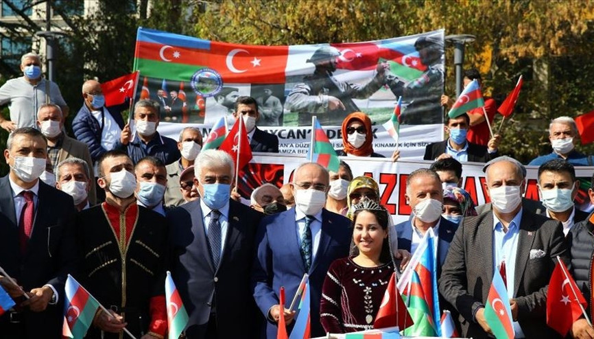 Başkentte Azerbaycana destek mitingi düzenlendi