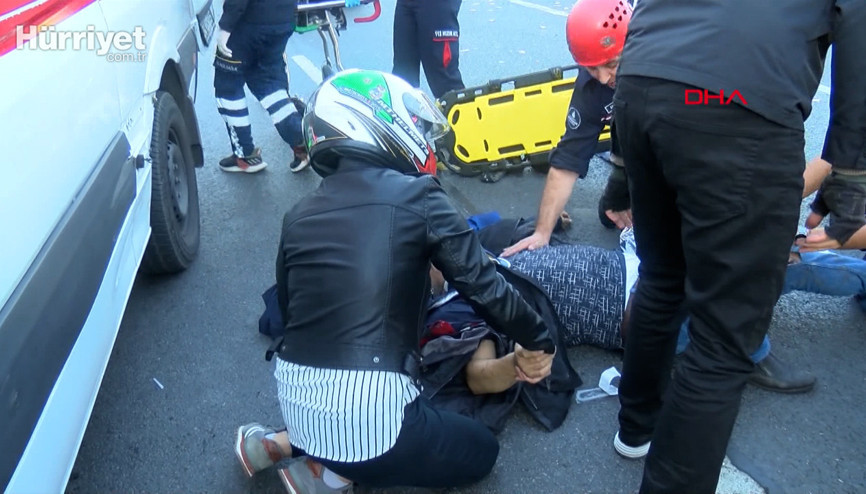D-100DE Kaza yapan motosikletlinin elini bir an olsun bırakmadı