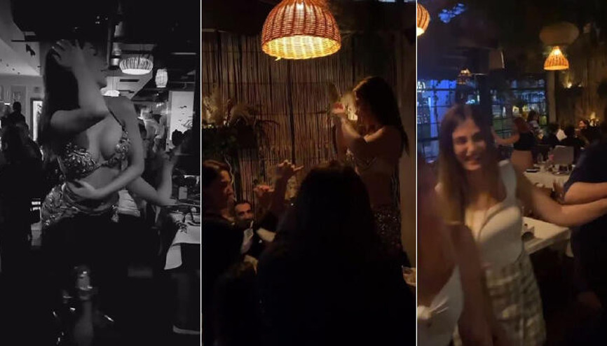 Şişlide akıl almaz görüntü; Dansözlü korona eğlencesi kamerada