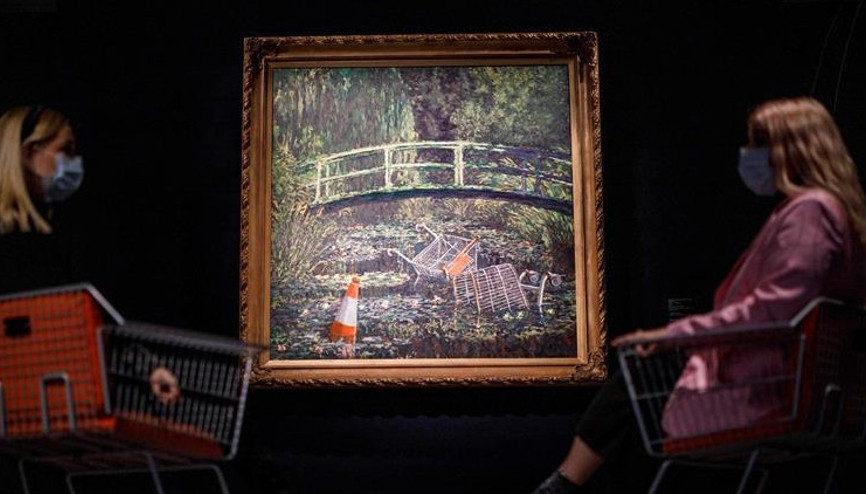 Ünlü sokak sanatçısının Monet tablosu açık artırmada 10 milyon dolara satıldı