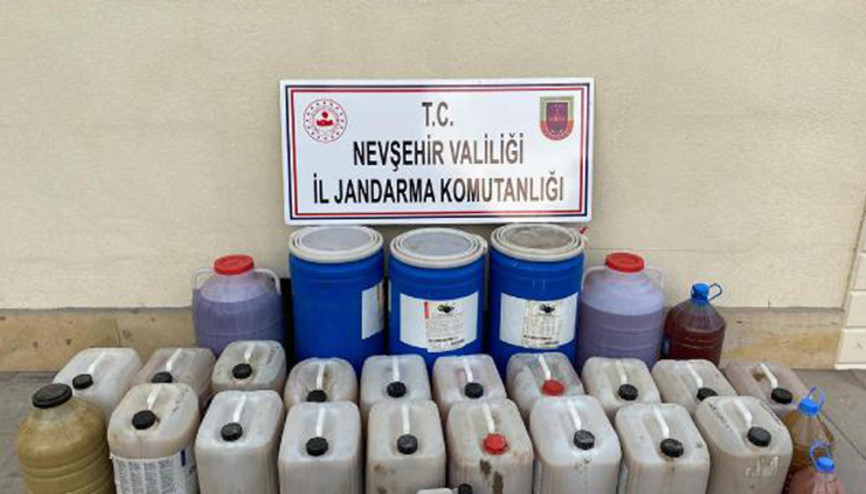 Nevşehirde, 650 litre sahte şarap ele geçirildi