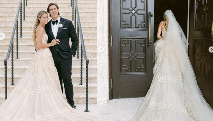 Babaannesinin 67 yıllık gelinliğiyle evlendi