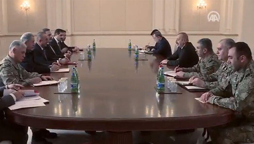 Azerbaycan Cumhurbaşkanı Aliyev, Çavuşoğlu, Akar, Dündar ve Fidanı kabul etti