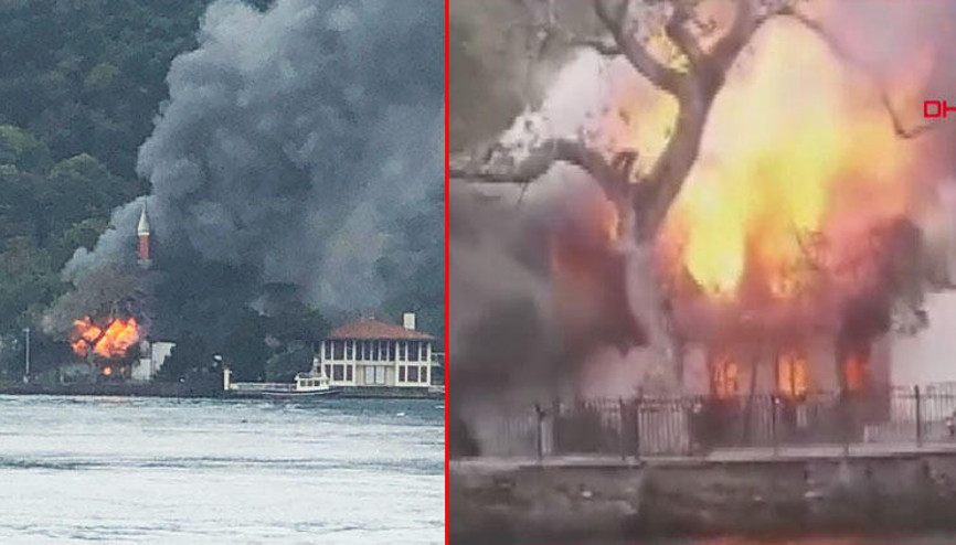 İstanbul Çengelköyde Vaniköy Camisinde yangın çıktı