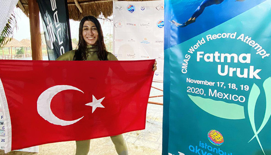 Son Dakika Haberi | Serbest dalışçı Fatma Uruk, Meksika’da dünya rekoru kırdı