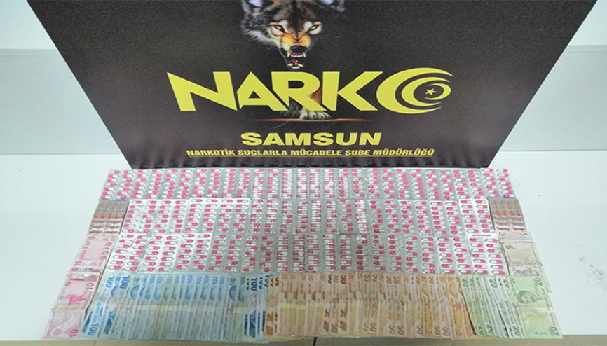 Samsunda bir evde 560 uyuşturucu hap ele geçirildi