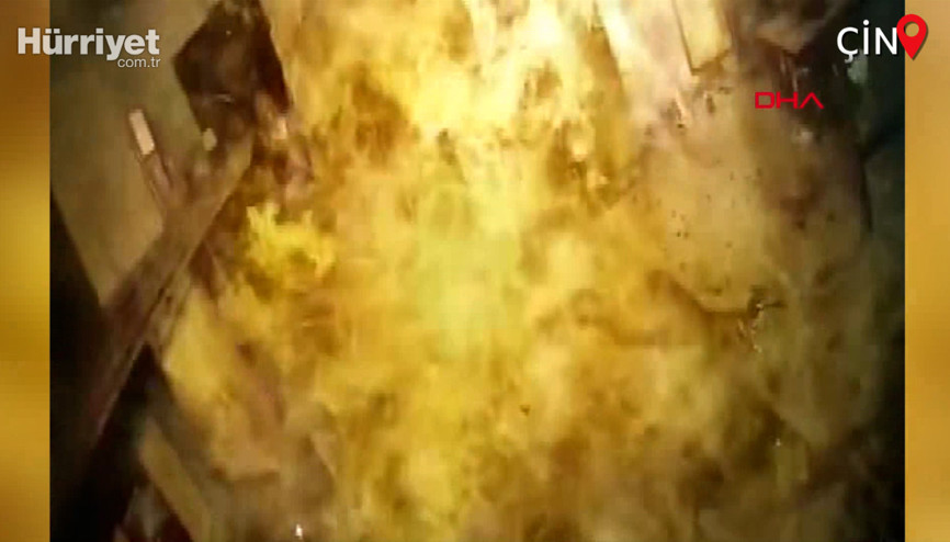 Çinde doğal gaz patlaması kamerada