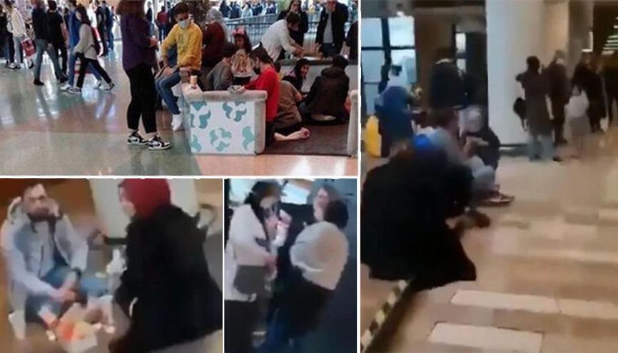 AVMde yerde yemek yiyenler için tedbir alındı